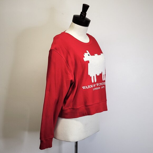 Warm Wonderful x Rowing Blazers Princess Diana Red Cropped Sheep Sweatshirt XXL - Picture 7 of 12